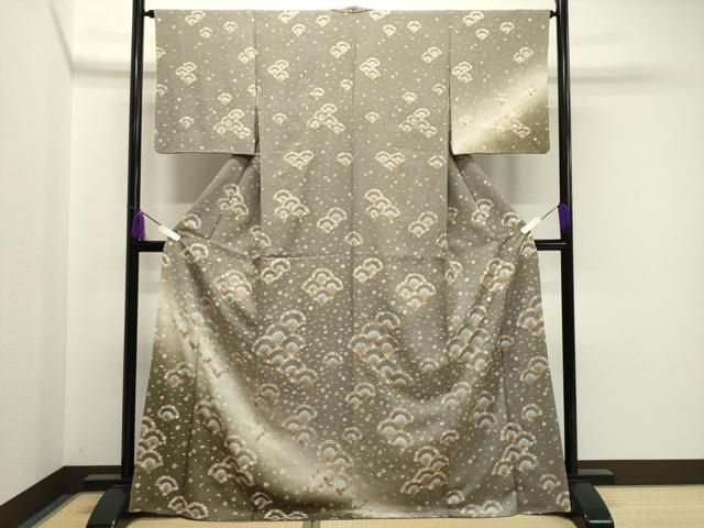 平和屋着物 訪問着 青海波舞桜文 暈し染め 金彩 ロング丈 正絹 gh