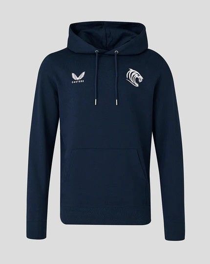 カストレ ラグビー レスター タイガース 2025 2026 トラベル ブラッシュド バック パーカー 紺 ネイビー 公式モデル 日本未発売