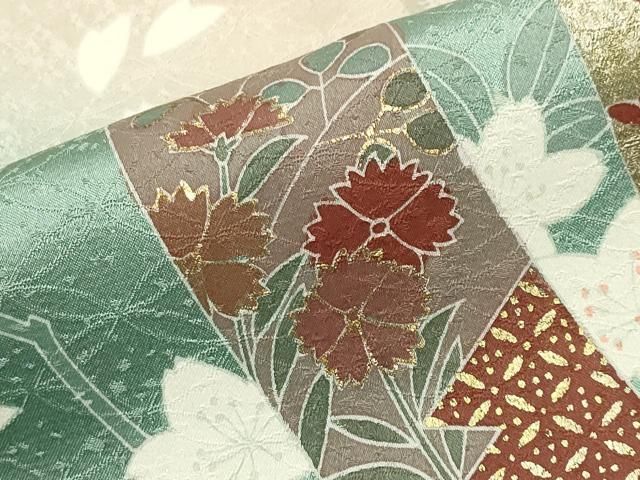 短冊花文 暈し染め