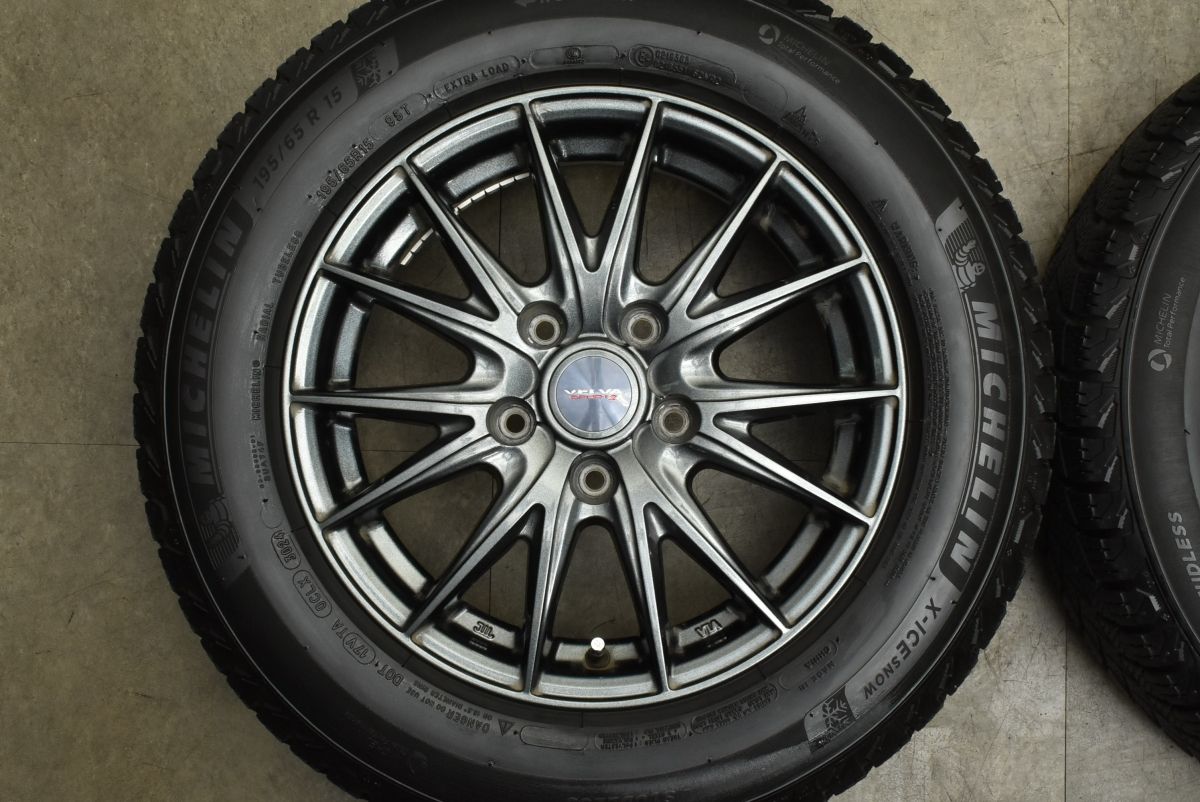  製 バリ溝 ヴェルヴァ 15 in 6 J 53 PCD 114 3 ミシュラン X ICE SNOW 195 65 R ノア ヴォクシー ステップワゴン スタッドレス 15インチ タイヤ ホイールセット