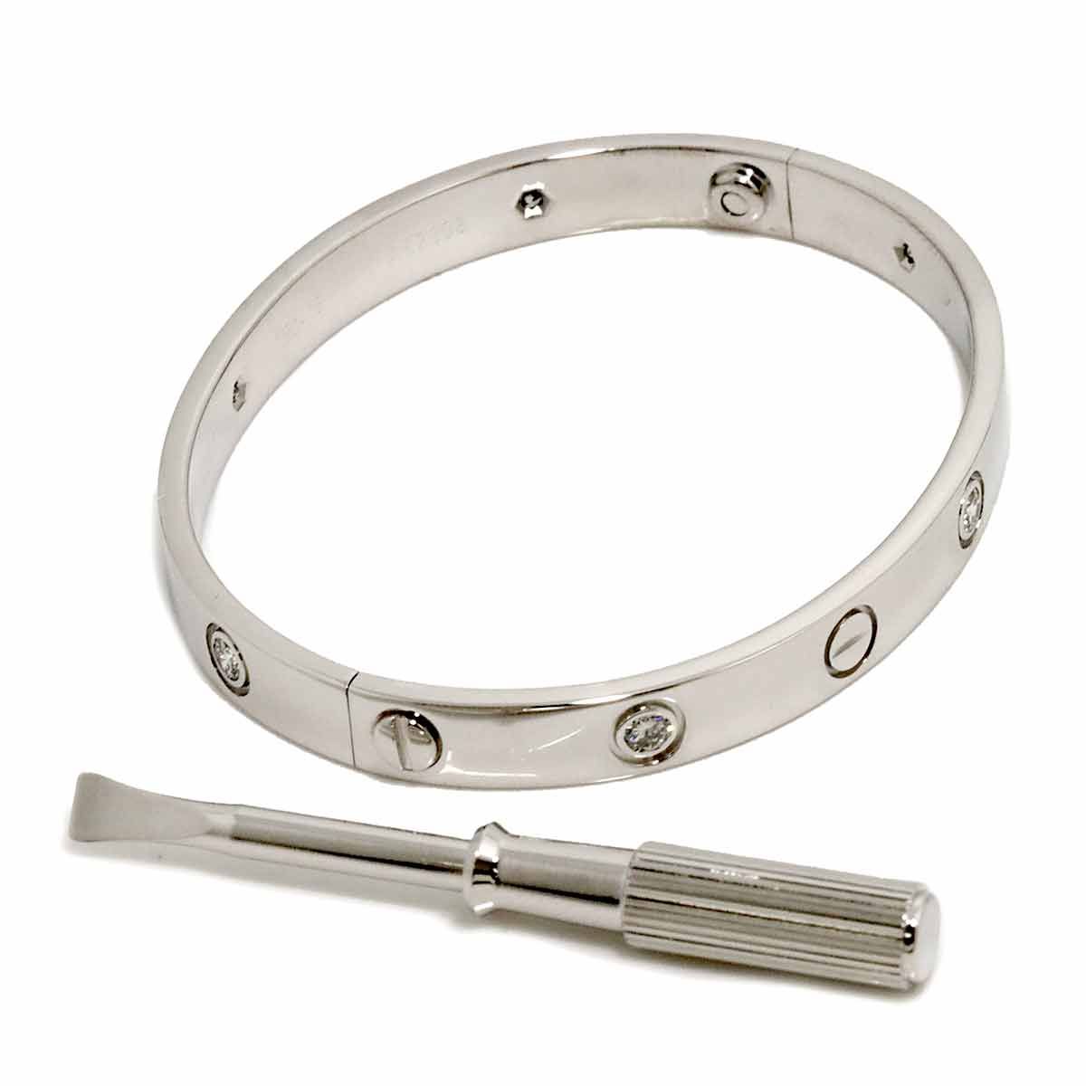 カルティエ Cartier ラブ ブレス ハーフ ダイヤ 6P #16 K18 WG 750