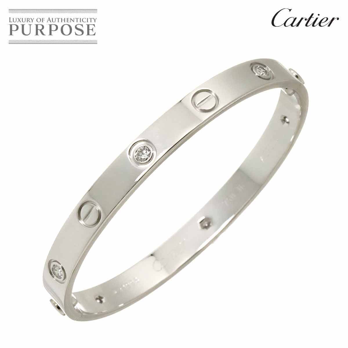 Cartier ブレスレット 証明書付き　最終値下げ カルティエ Cartier ラブ ブレス ハーフ ダイヤ 6P #16 K18 WG 750