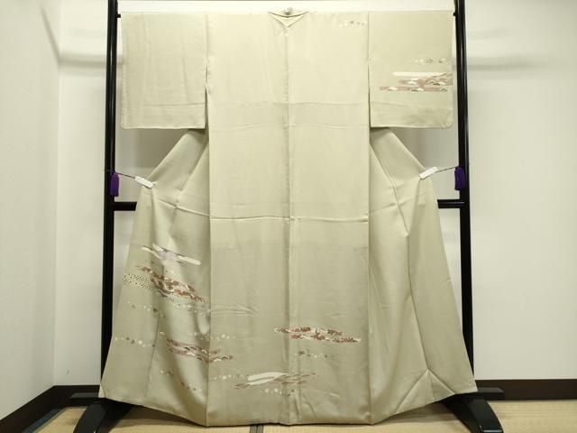 平和屋着物 訪問着 駒刺繍 立波エ霞花文 金彩 正絹 gh