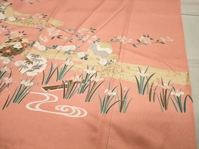 訪問着 雪輪重ね花文