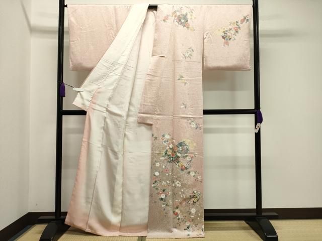 平和屋着物 訪問着 花車雪輪文 金銀彩 正絹 gh