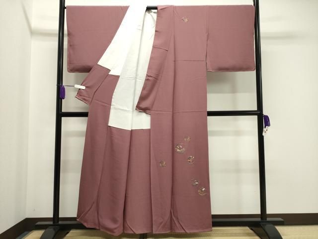 平和屋着物 訪問着 総刺繍 花丸文 金糸 正絹 gh