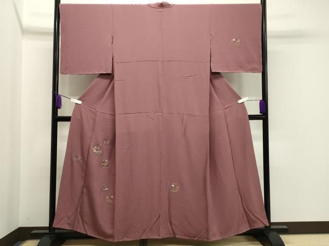 平和屋着物 訪問着 総刺繍 花丸文 金糸 正絹 gh