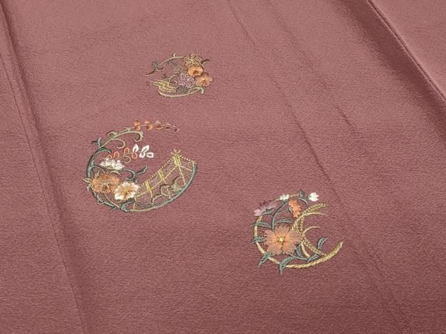  平和屋着物 訪問着 総刺繍 花丸文 金糸 正絹 gh 訪問着 付け下げ 着物