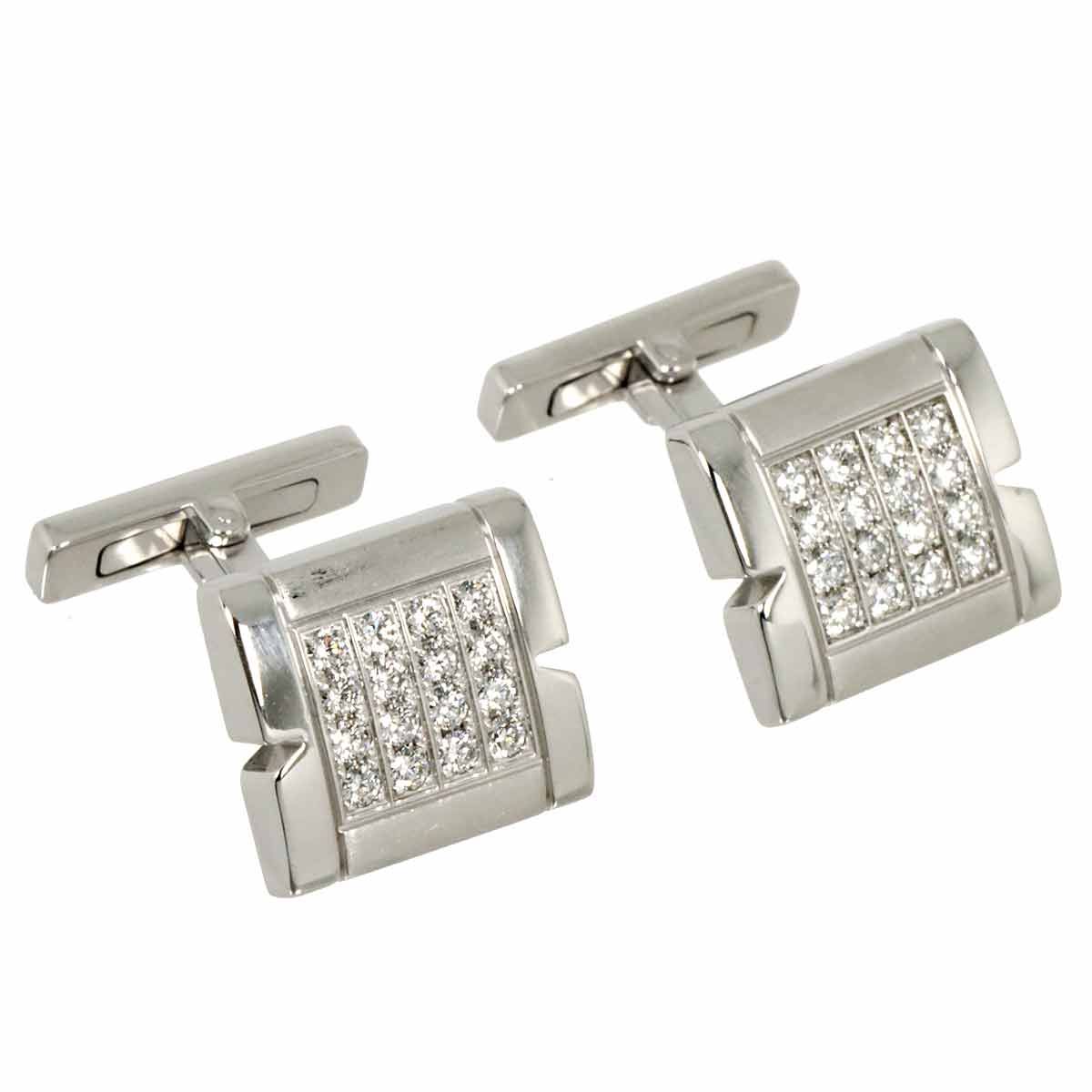 カルティエ Cartier タンクフランセーズ ダイヤ カフス K 18 WG ホワイトゴールド 750 カフリンクス Cufflinks
