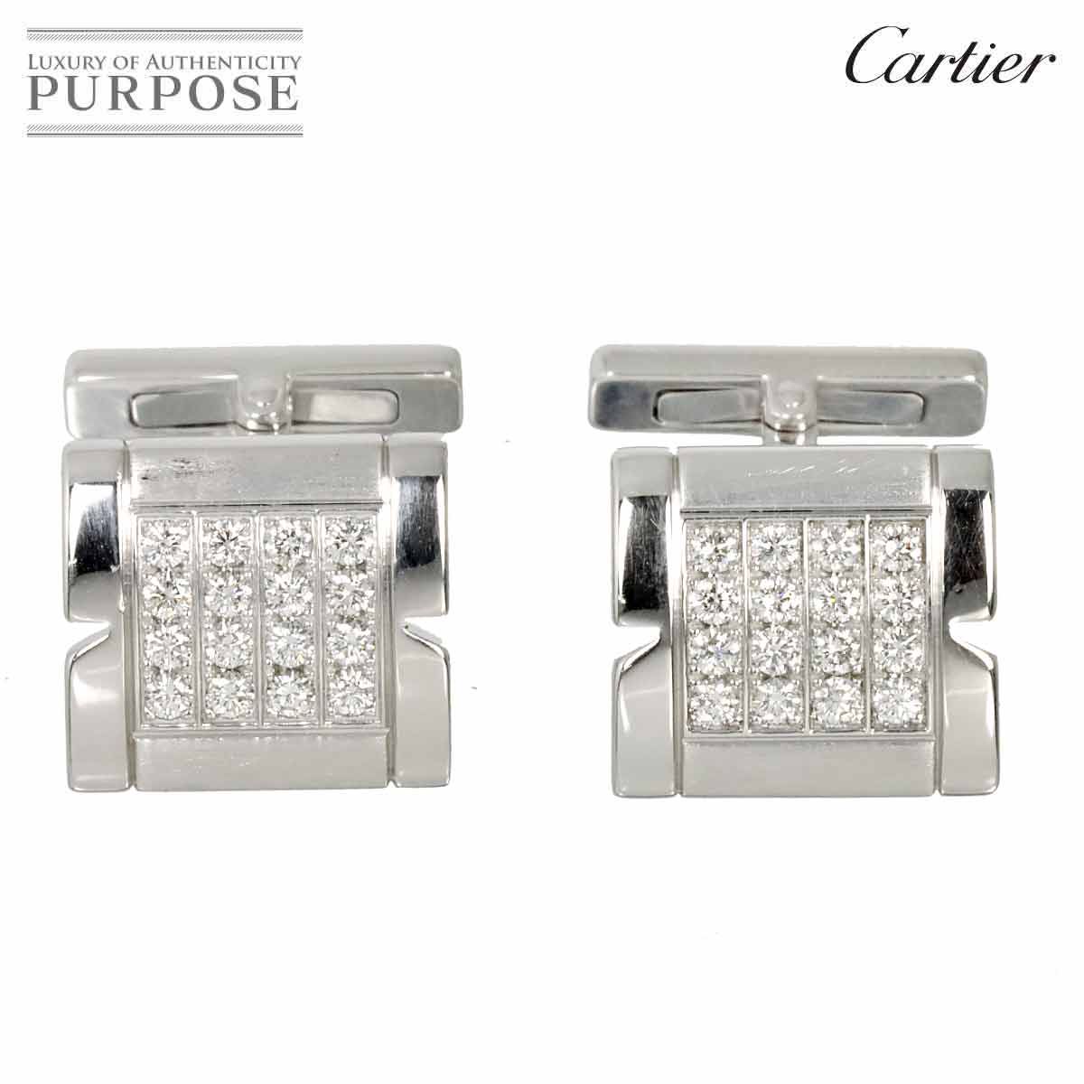 カルティエ Cartier タンクフランセーズ ダイヤ カフス K18 WG ホワイトゴールド 750 カフリンクス Cufflinks 90297608