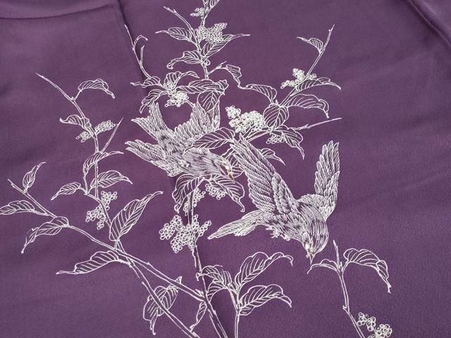  平和屋着物 訪問着 刺繍 南天飛鳥文 金糸 正絹 gh 訪問着 付け下げ 着物