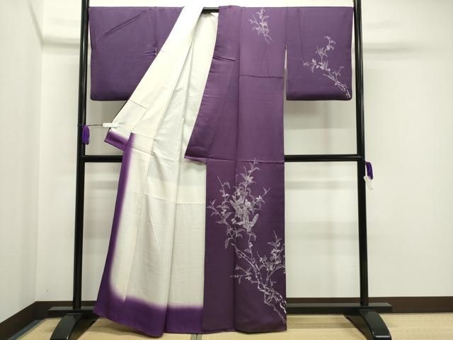 平和屋着物 訪問着 刺繍 南天飛鳥文 金糸 正絹 gh