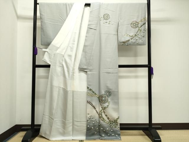 平和屋着物 訪問着 正倉院花文 暈し染め 金銀彩 正絹 gh