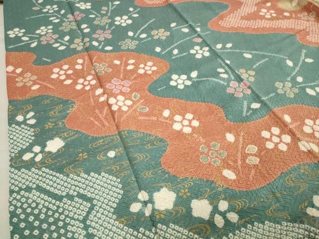  平和屋着物 訪問着 絞り 流水花文 金彩 正絹 gh 訪問着 付け下げ 着物