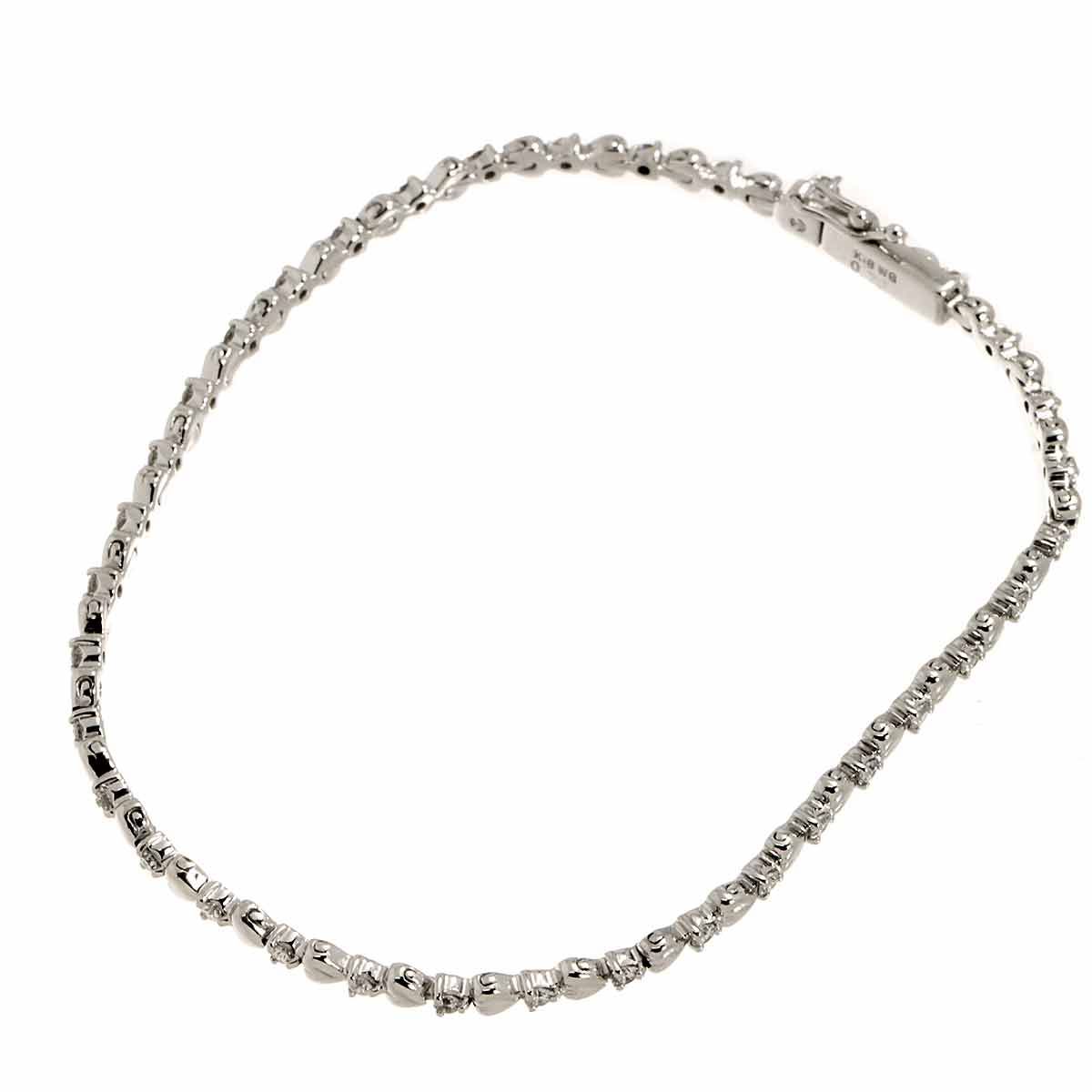 タサキ TASAKI ダイヤ 0.72ct ブレスレット 18cm K18 WG ホワイト