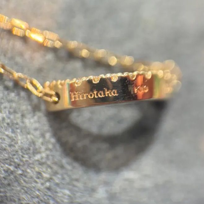 Hirotaka ヒロタカ K10 ダイヤ0.05ct ボウ ネックレス - メルカリ