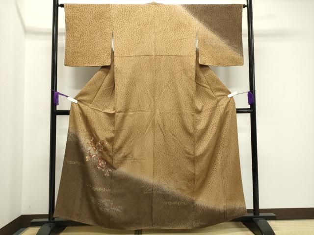 平和屋着物 中国三大刺繍 相良刺繍 訪問着 辻が花 ふくれ織 暈し染め 金彩 正絹 gh