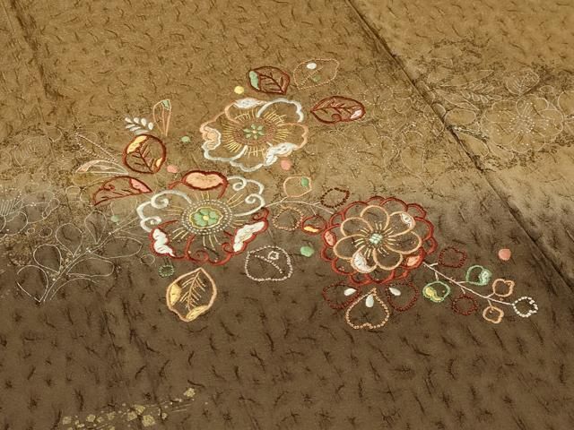  平和屋着物 中国三大刺繍 相良刺繍 訪問着 辻が花 ふくれ織 暈し染め 金彩 正絹 gh 訪問着 付け下げ 着物