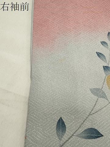 平和屋着物●創業460年・千總　訪問着　駒刺繍　貝桶橘花文　暈し染め　金彩　正絹　逸品　CABA1266gh 平和屋着物○創業460年・千總 訪問着 駒刺繍 貝桶橘