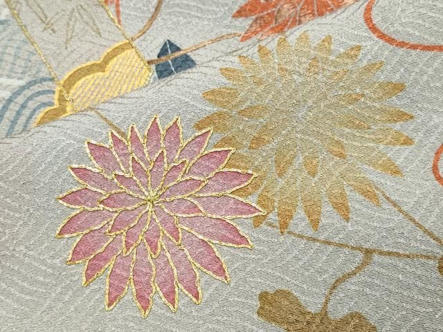  平和屋着物 創業460年 千總 訪問着 駒刺繍 貝桶橘花文 暈し染め 金彩 正絹 gh 訪問着 付け下げ 着物