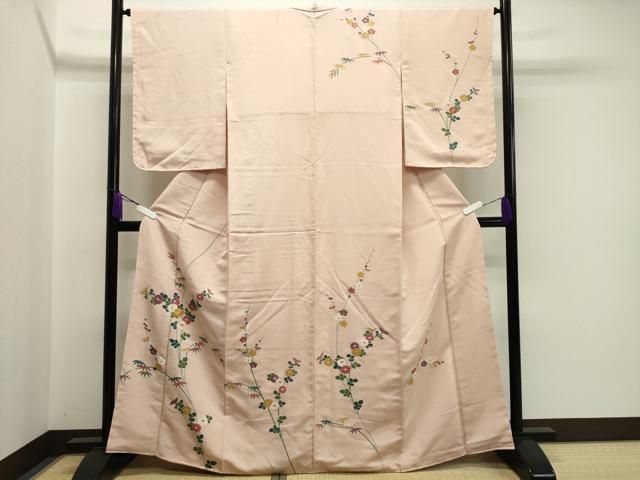 平和屋着物 訪問着 駒刺繍 梅笹花文 金彩 正絹 gh