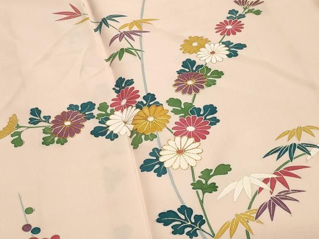 平和屋着物●訪問着　駒刺繍　梅笹花文　金彩　正絹　逸品　未使用　CABA1288gh 平和屋着物○訪問着 駒刺繍 梅笹花文 金彩 正絹 逸品 未使用