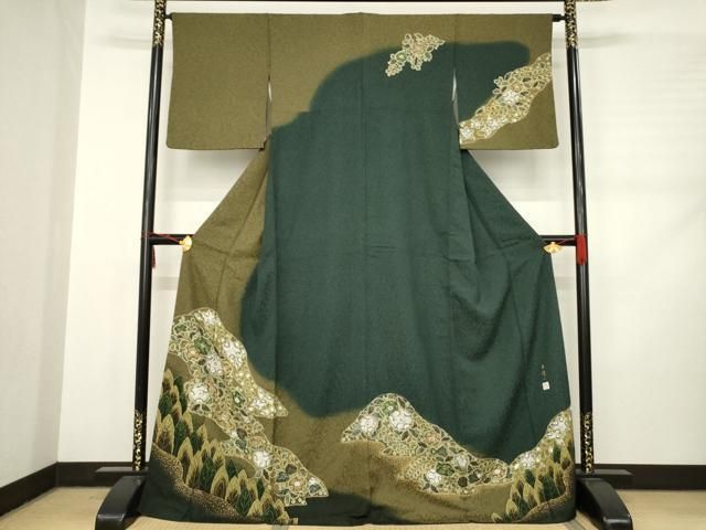 平和屋着物 林淳一 訪問着 辻が花 遠山花文 金彩 ロング丈 正絹 ck