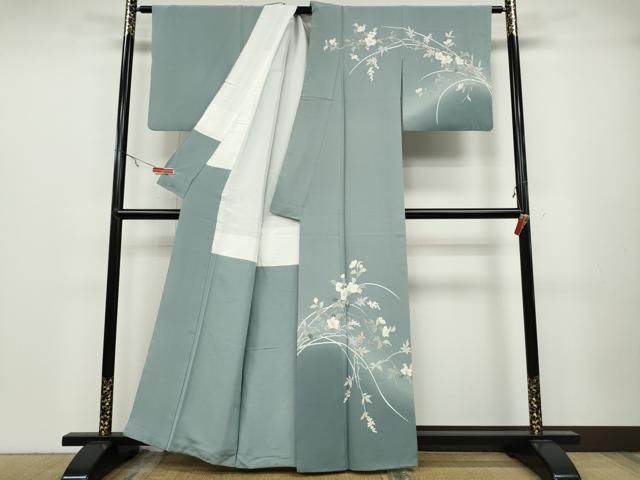 平和屋着物 訪問着 友禅 枝花文 暈し染め 正絹 ut