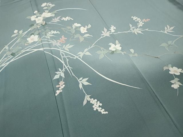  平和屋着物 訪問着 友禅 枝花文 暈し染め 正絹 ut 訪問着 付け下げ 着物