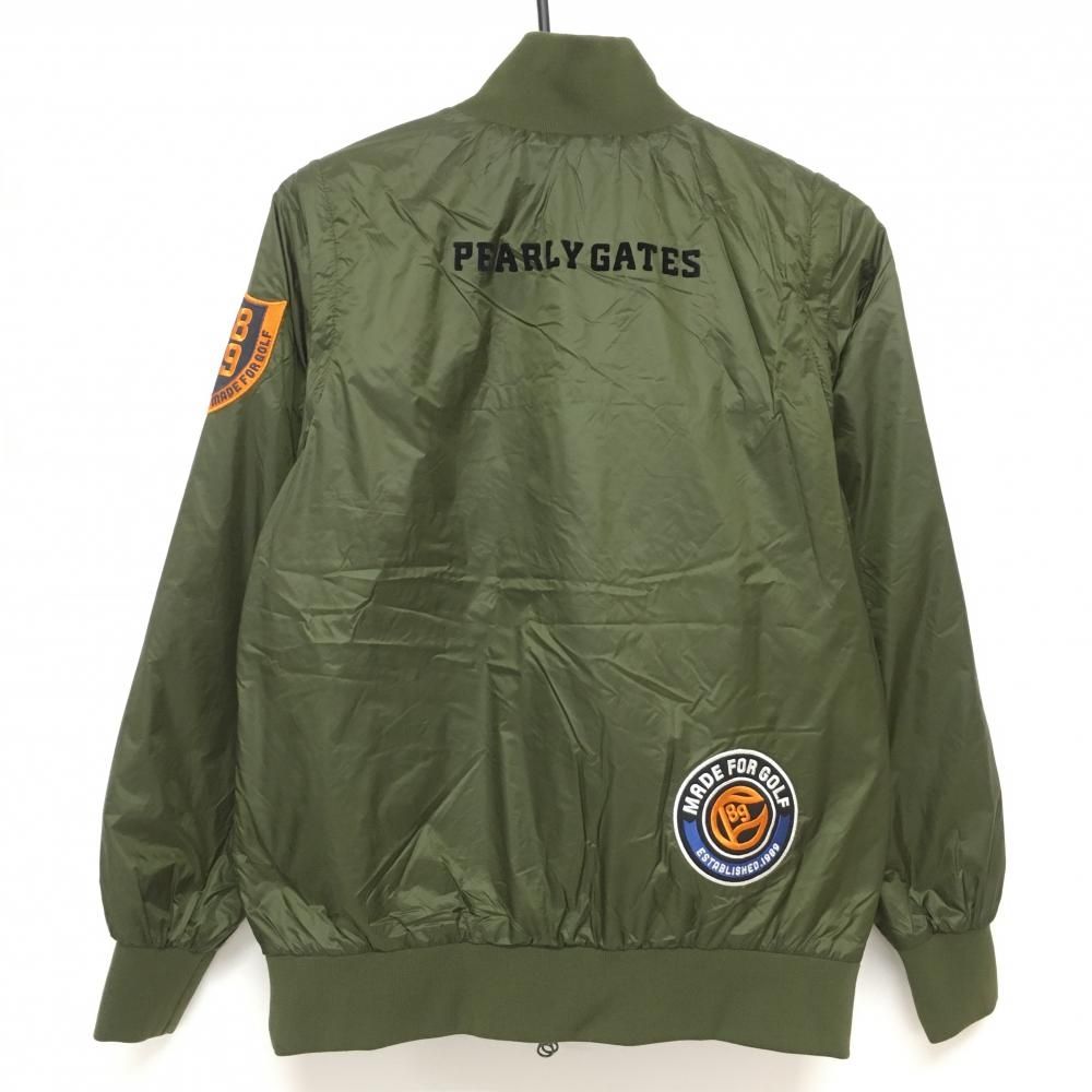 パーリーゲイツ リバーシブル中綿ジャケット カーキ 刺しゅうワッペン 袖着脱可 4 WAY レディース 0 S ゴルフウェア PEARLY GATES