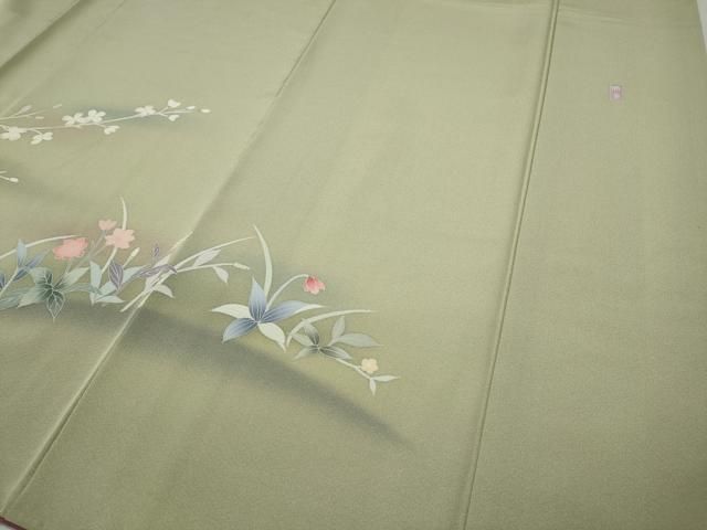  平和屋着物 訪問着 友禅 作家物 枝花文 暈し染め 正絹 ut 訪問着 付け下げ 着物