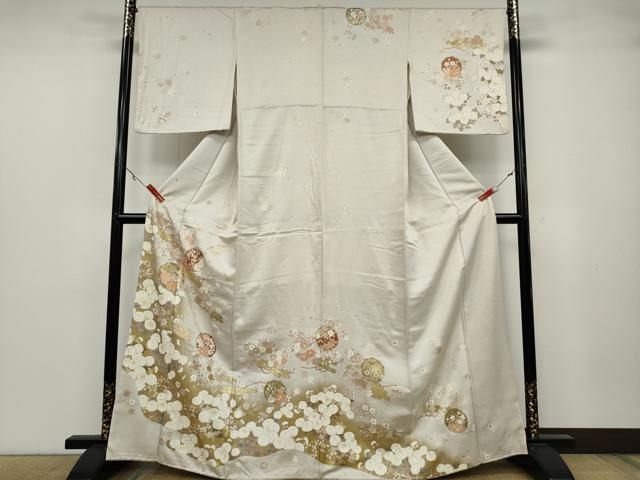 平和屋着物 訪問着 駒刺繍 絵皿花文 暈し染め 金彩 正絹 ut