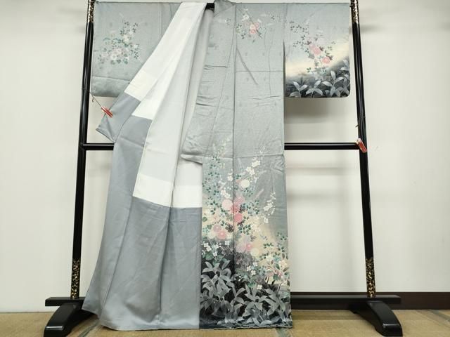 平和屋着物 訪問着 鴛鴦枝花文 暈し染め 金彩 正絹 ut