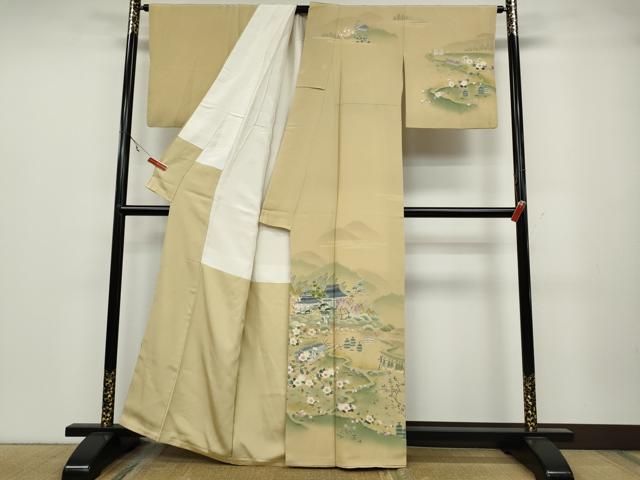 平和屋着物 訪問着 友禅 作家物 風景草花文 正絹 ut