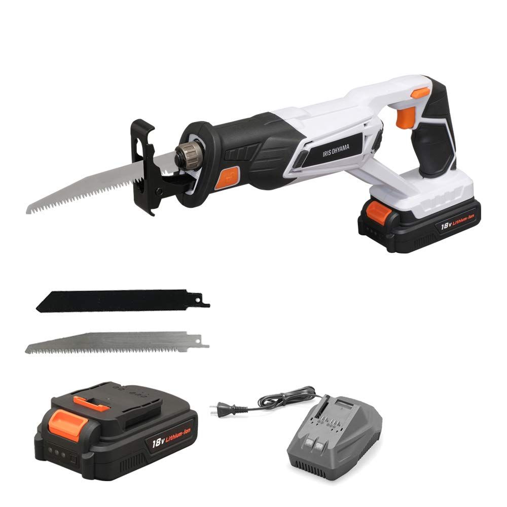 アイリスオーヤマ IRIS OHYAMA 充電式 レシプロソー 電動のこぎり 18V バッテリー 充電器付 木材用 鋼鉄用刃付属 JRS20 18V共通バッテリーシリーズ バッテリーあり