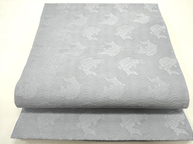 平和屋着物 八寸名古屋帯 荒磯 暁鼠色 op