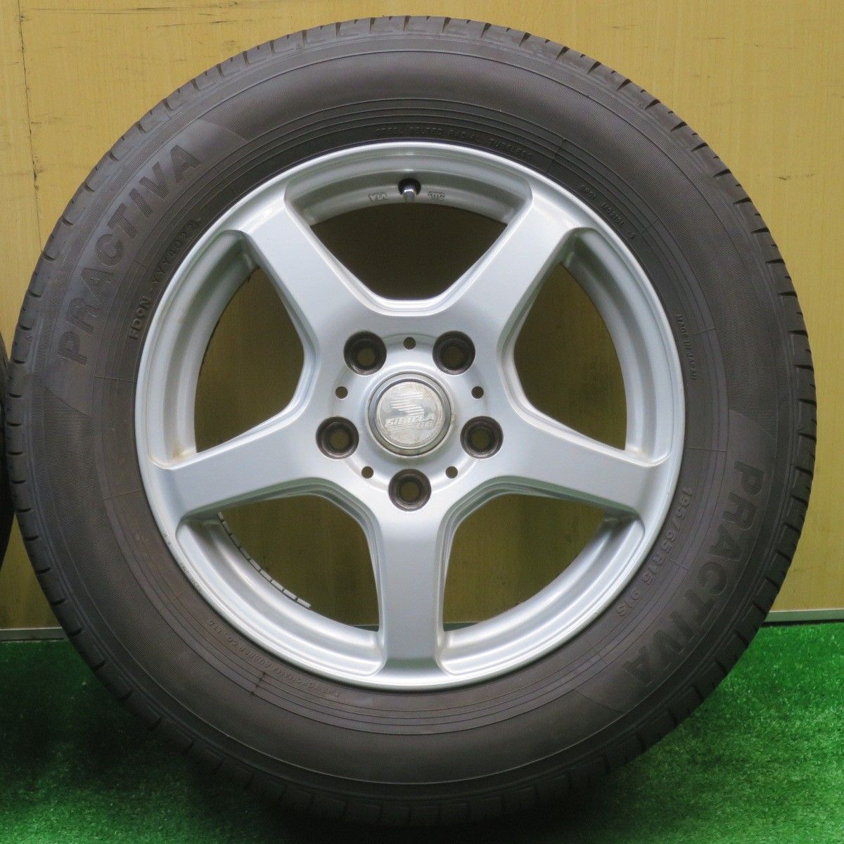 バリ溝 22年 9 5分 195 65 R 15 プラクティバ ヨコハマ SIBILLA GG シビラ 15インチ PCD 114 3 5 H ノ 15インチ タイヤ ホイールセット タイヤ ホイール
