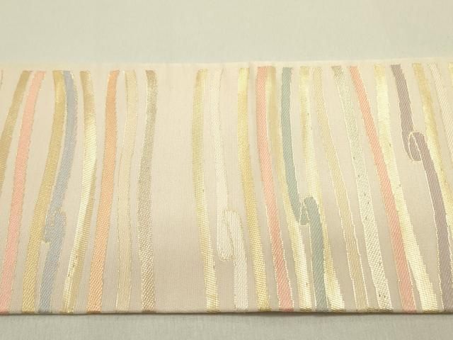 平和屋着物○九寸名古屋帯 紐文 金糸 正絹 逸品 DAAZ2293op