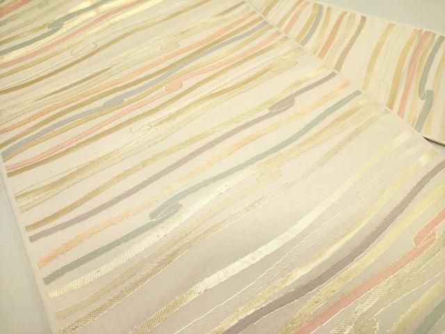 平和屋着物 九寸名古屋帯 紐文 金糸 正絹 op