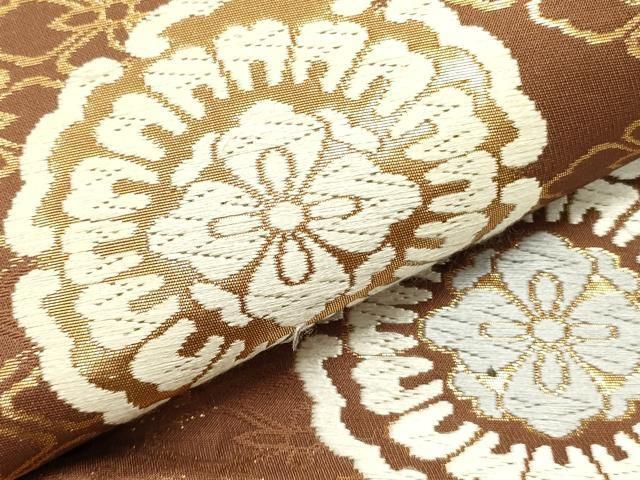  平和屋着物 九寸名古屋帯 唐織 正倉院花文 金糸 正絹 op 名古屋帯 帯
