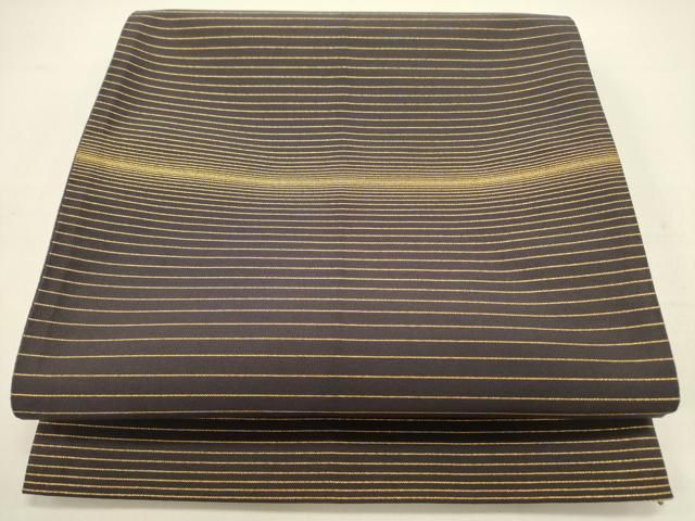 平和屋着物 全通柄袋帯 横段文 金糸 正絹 op