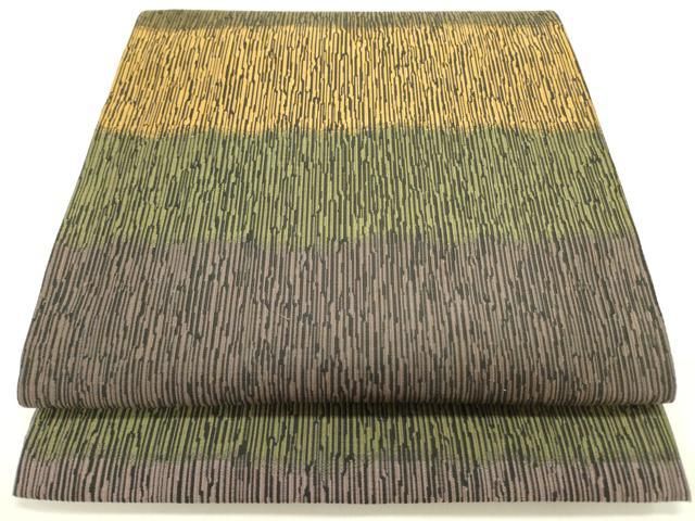 平和屋着物 綴れ 全通柄袋帯 横段文 正絹 op