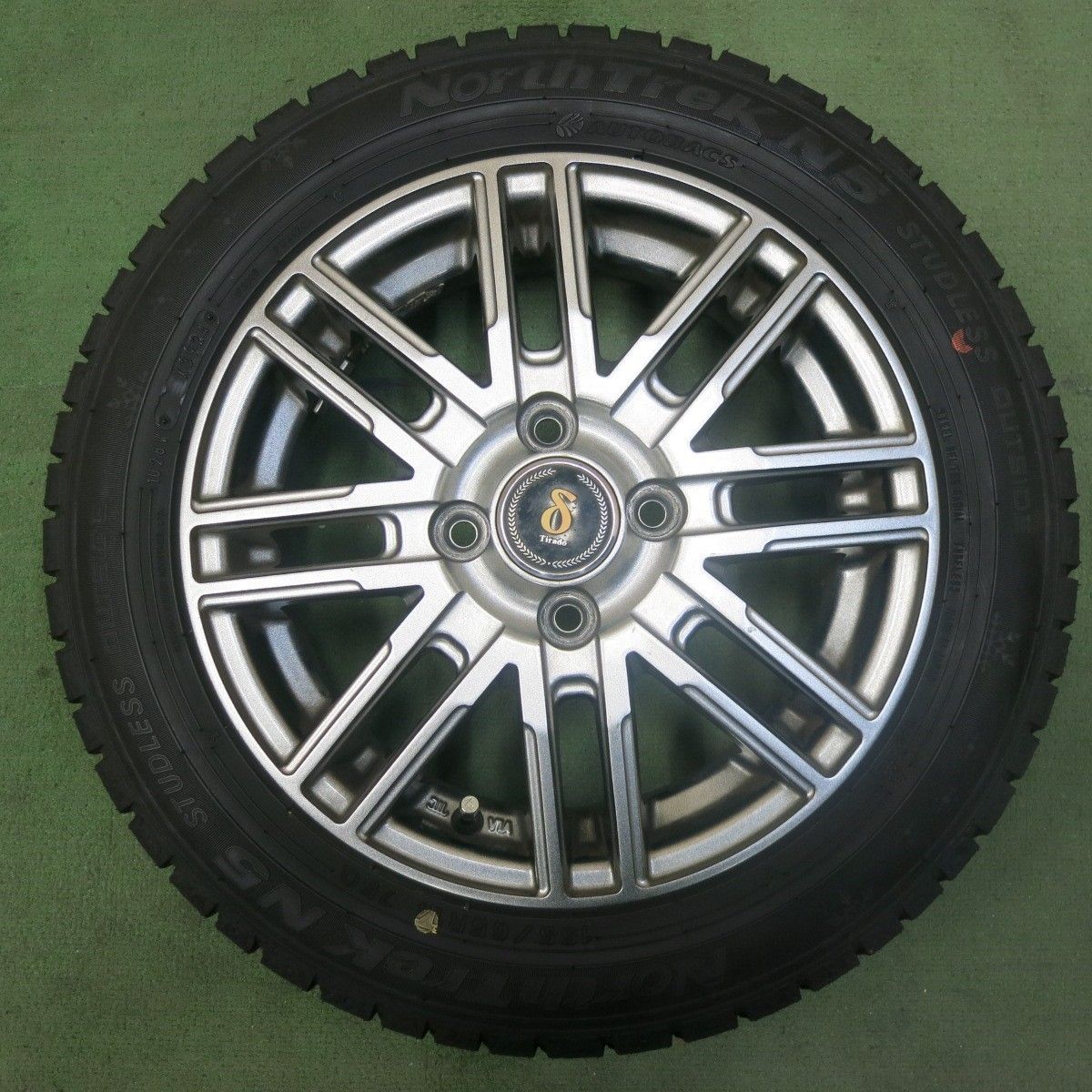  超バリ溝 24年 キレイ ほぼ10分 スタッドレス 155 65 R 14 オートバックス ノーストレック N 5 Tirado Epsilon ε ティラード イプシロン 14インチ PCD 100 4 H ス 14インチ タイヤ ホイールセット