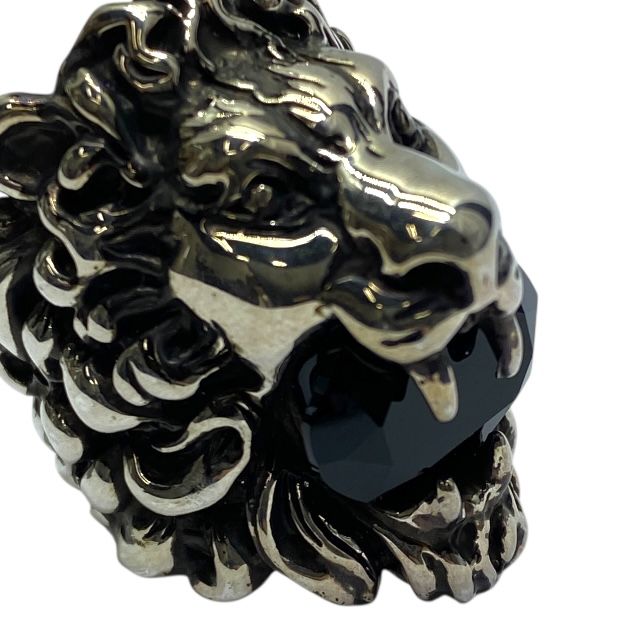 グッチ　ライオンヘッドリング　13号 グッチライオンヘッド #13 シルバー/オレンジ レディース リング・指輪