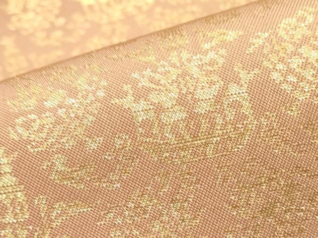平和屋着物○西陣 川島織物 六通柄 本袋帯 更紗花文 金糸 正絹 逸品