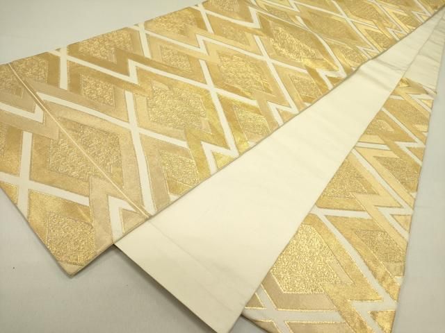  平和屋着物 西陣 川島織物 六通柄 本袋帯 松皮菱花文 金糸 三越扱い 正絹 op 袋帯 帯