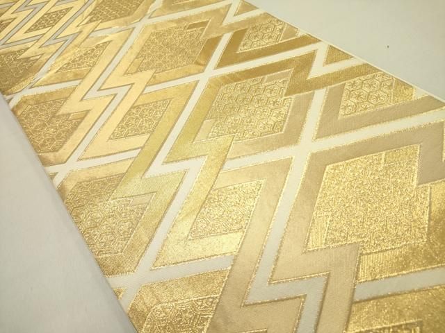 平和屋着物 西陣 川島織物 六通柄 本袋帯 松皮菱花文 金糸 三越扱い 正絹 op