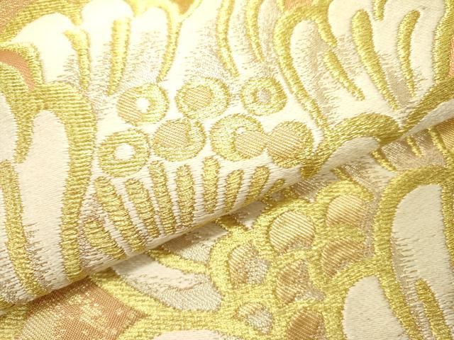  平和屋着物 西陣 川島織物 六通柄 本袋帯 枝花文 金糸 正絹 op 袋帯 帯