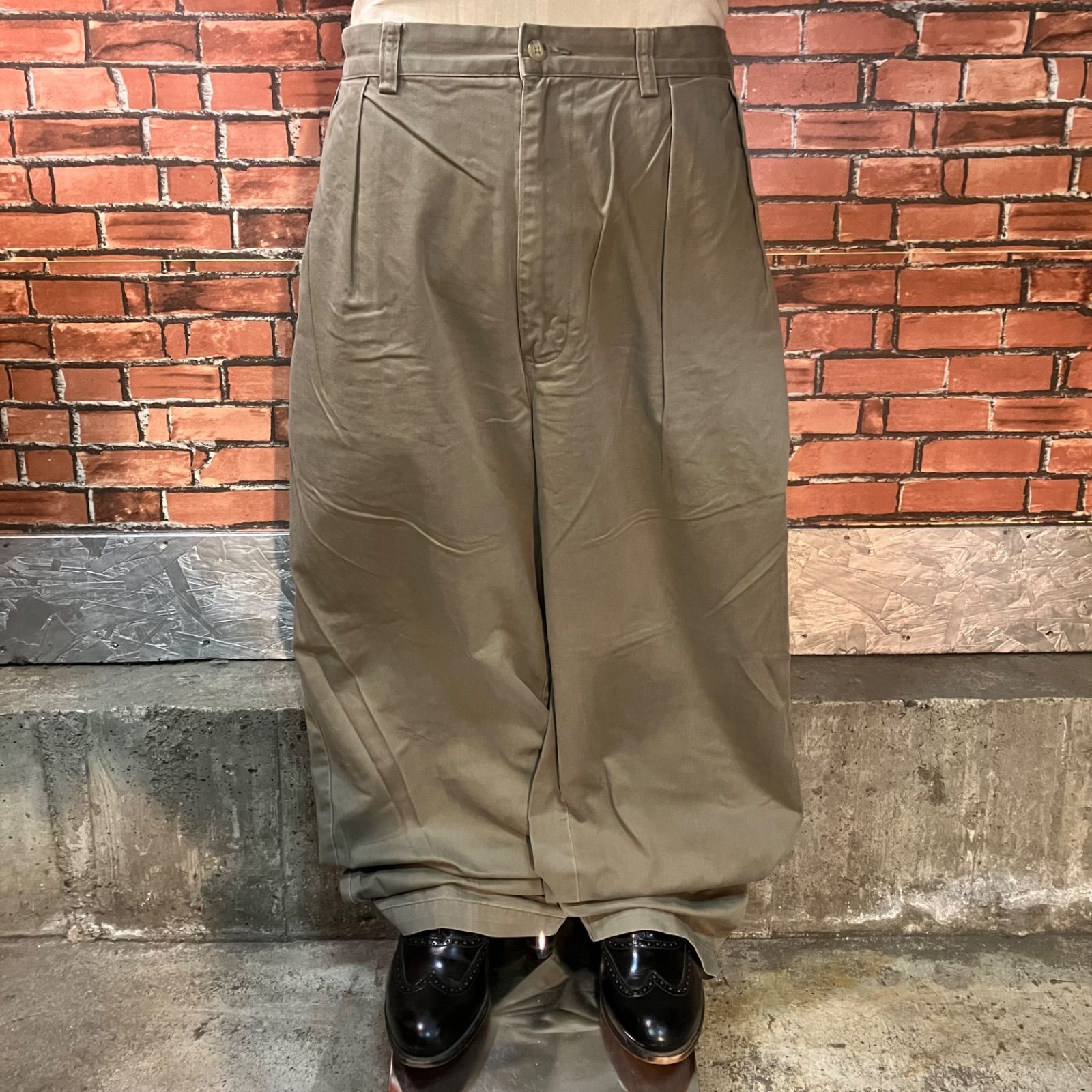 USA古着 90s ポロバイラルフローレン ポロチノ チノパン ワイド 2タック バギー