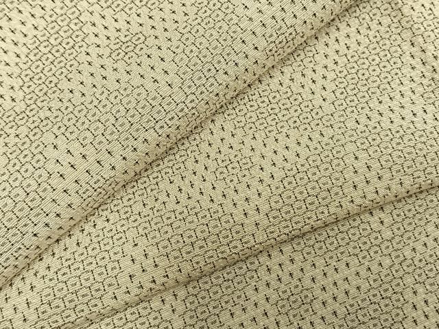 平和屋着物 本塩沢 単衣 110亀甲 七宝文 正絹 fy